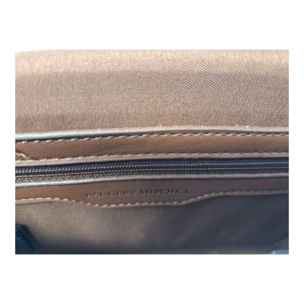 NWT Badgley Mischka Mini Crossbody Bag - Brown Vegan - Picture 6 of 7